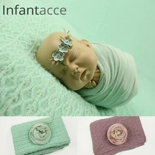 Новорожденный реквизит для фотосъемки одеяло для фотофона+ обертка+ повязка на голову, детский реквизит для фотосессии хлопковый шарф одеяла аксессуары для волос NWB044