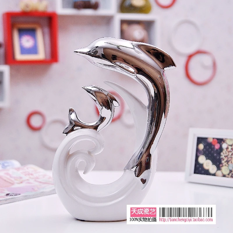 

decoration art gift craft Fashion ceramic crafts dolphin lovers decoration home