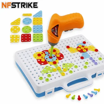 

146Pcs Children Disassembly Blocks Toys Electric Drill Block Play Model Building kit toys hobbies for boys kids new