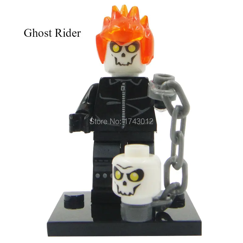 30 шт. оптовые строительные блоки Супергерои Мстители Ghost Rider цифры наборы кирпичи