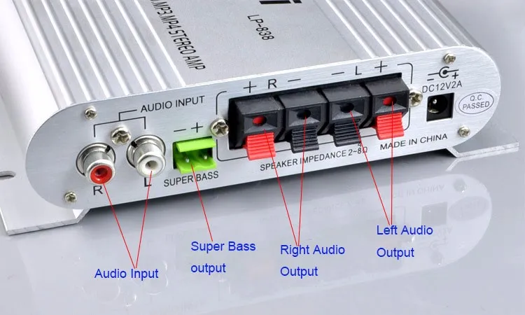 С 12V3A мощность+ аудио кабель Lepy LP-838 Мини цифровой Hi-Fi автомобильный усилитель мощности 2.1CH цифровой сабвуфер стерео бас аудио плеер