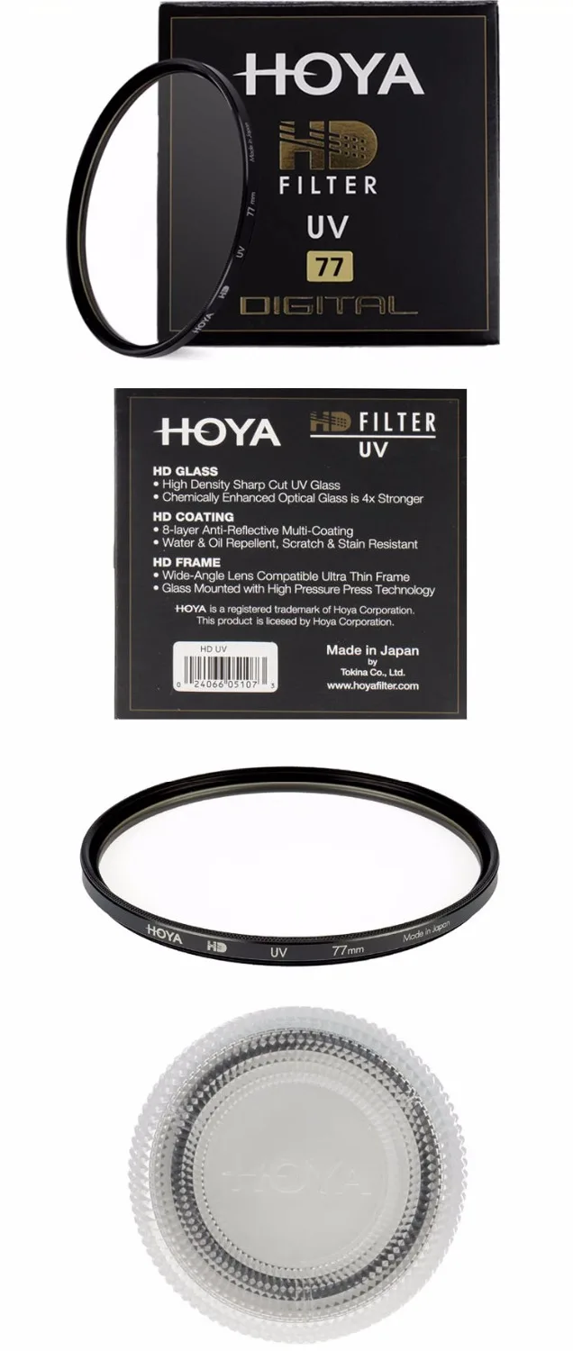 Тонкий УФ-фильтр 49 мм 52 мм 55 мм 58 мм 62 мм 67 мм 72 мм 77 мм 82 мм Hoya HD UV фильтр Камера защита фильтром воздуха Стекло 8 слоев мультипросветление с каждой стороны