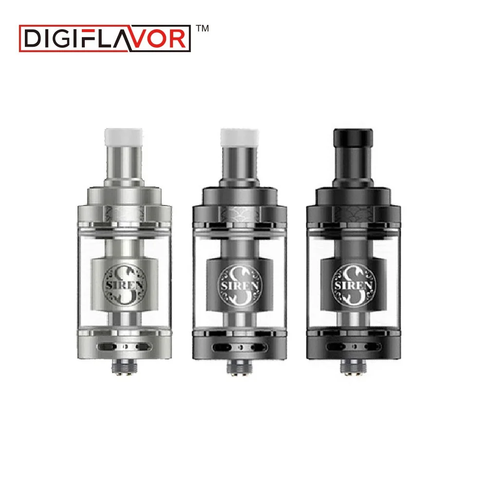 

Digiflavor Siren 2 GTA MTL Tank 4.5ml Large Capacity E-cig Atomizer 24mm Diameter Electronic Cigarette Vape Tank with 2 Coils
