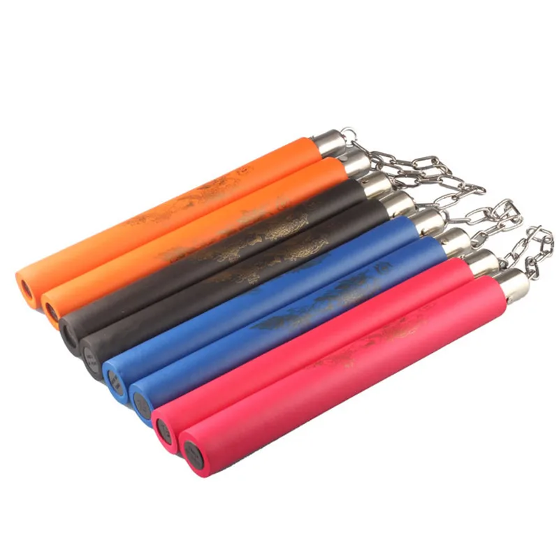 10/" Bruce Lee Martial Arts Blue Foam Nunchakus Dragon Pattern Training Practice