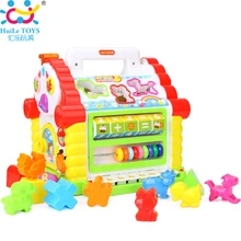 HUILE TOYS 739 Multifunctional Musical Toys Baby Fun House Musical Electronic Geometric Blocks Sorting Learning Educational Toys