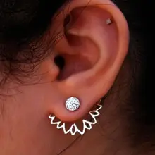 Модные серьги с кристаллами для ушей, золотые и серебряные серьги-гвоздики с задней манжетой для женщин, массивные ювелирные изделия, серьги-гвоздики для ушей, Букле д 'Орель