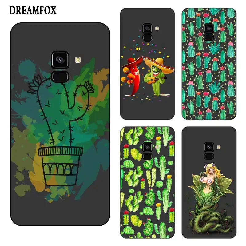 P025 Cactus Cute Black Silicone Case Cover For Samsung Galaxy J2 J3 J4 J5 J6 J7 J8 Pro Plus Prime 2018 2017 |