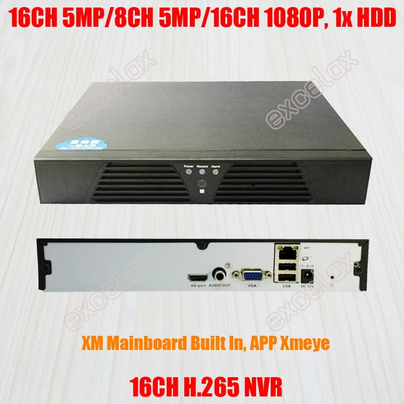 Сетевой видеорегистратор H.265 NVR 16 каналов 1 шт. 8 5 МП 4 3 Мп 2 P2P ONVIF|Видеорегистратор