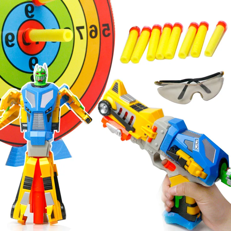Deformation robot toy gun soft bullet gun suction cup soft warhead