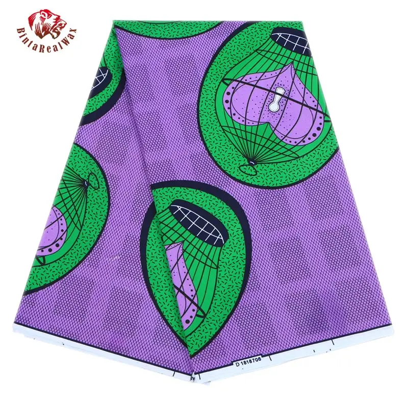 

Polyester Wax Prints Fabric 2019 Ankara Binta Real Wax High Quality 6 yards African Fabric for Party Dress FP6163