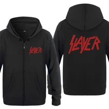 Slayer Рок Группа толстовки мужские мужские s молния с капюшоном флис толстовки кардиганы