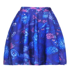 Горячая мода юбки тонкий высокого качества женские юбки цифровая печать Сова плиссированная юбка