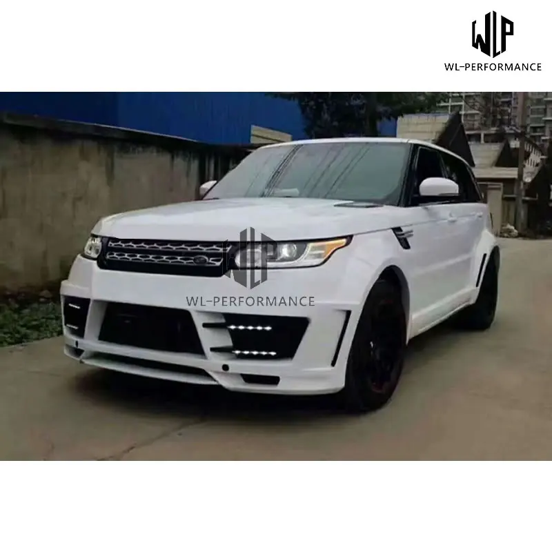 High quality FRP unpainted Wide Car body kit Front bumper Rear bumper Side skirts Round eyebrows