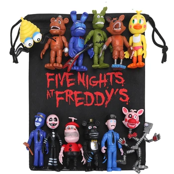 

New 13pcs/lot FNAF PVC Action Figures with Bag 10-11.5cm Five Nights At Freddy's Freddy Fazbear Foxy Dolls Toys brinqudoes