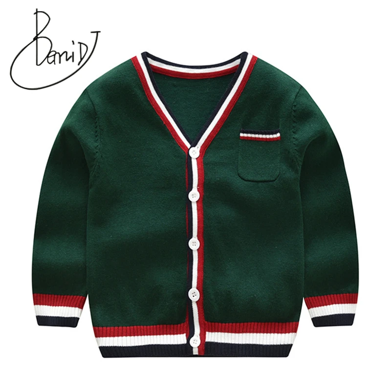 

2018 Autumn Casual Boys Sweater Long Sleeve Striped Sweaters Cotton Boys Girls Cardigan Spring Baby Coat Children's Clothing
