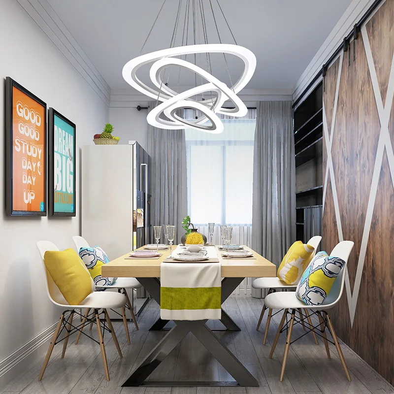 

Post-Modern LED chandeliers for Parlor Bedroom Combination of optics and aesthetics indoor lighting led strip acrylic shade lamp