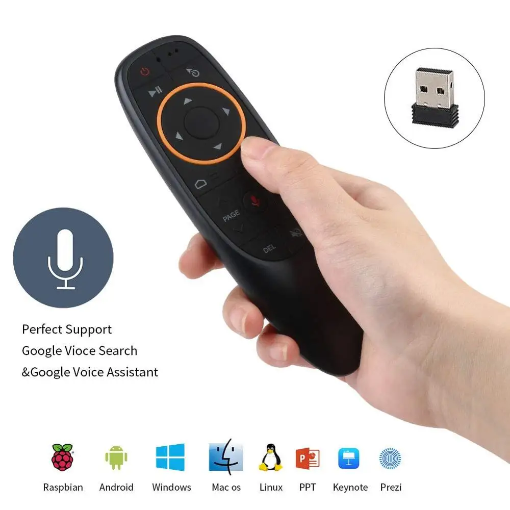 

G10 Voice Remote Control 2.4G Wireless Air Mouse Microphone Gyroscope IR Learning for Android tv box T9 H96 Max X96mini Smart tv