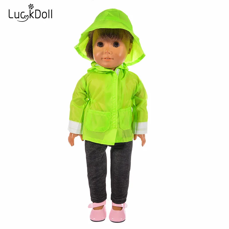 LUCKDOLL Rain Fit 18 дюймов Американский 43 см детская кукла одежда аксессуары, игрушки для девочек, поколение, подарок на день рождения( только одежды