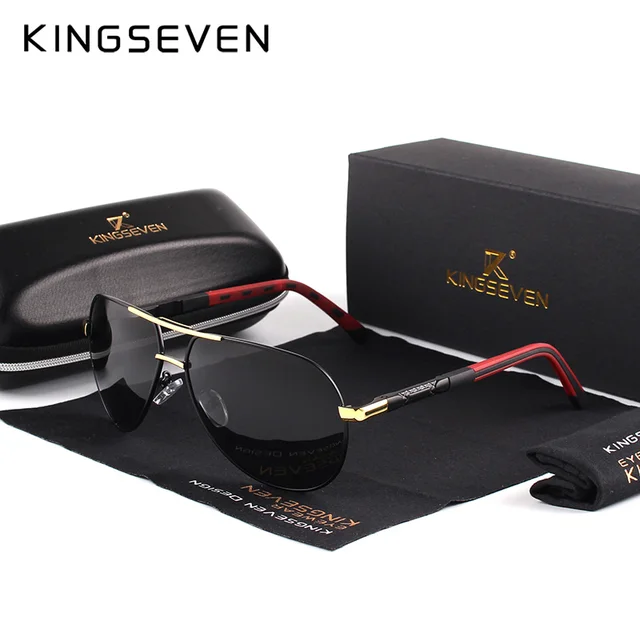 New 2019 KINGSEVEN Men Vintage Aluminum Polarized Sunglasses Classic Brand Sun glasses Coating Lens &hellip;