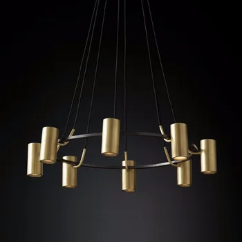 

Germany Design 8 Lights Antique Brass Chandelier / Modern LED Ceiling Lamp