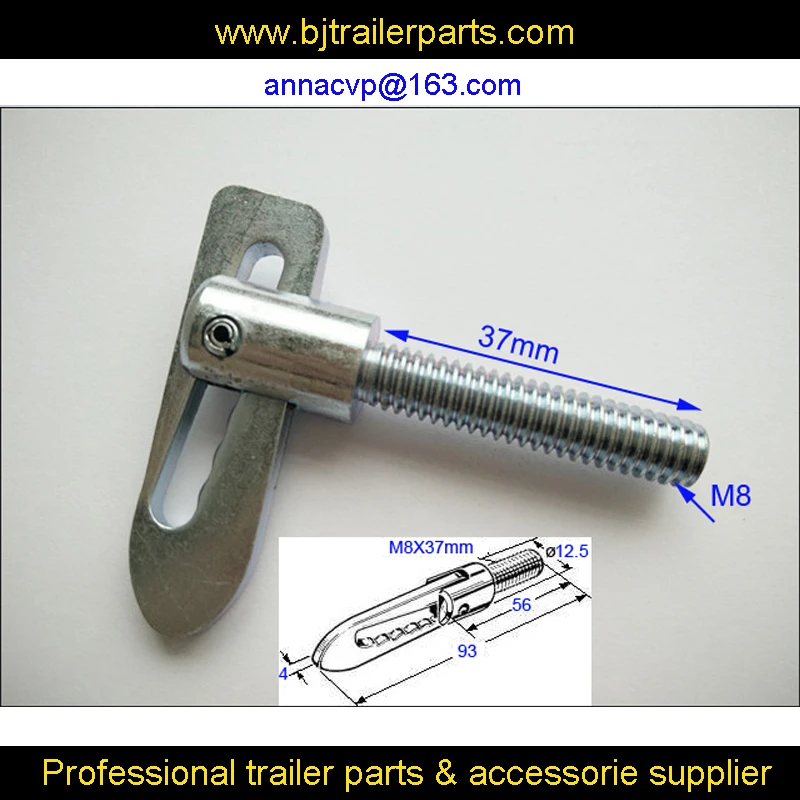 Анти Luce M8 x 37 мм падение ловить хвост ворота крепежа прицепа лошадиных коробок грузовика, крепеж-болт-на тип, части прицепа