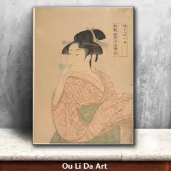 Классическая Япония Кимоно женщины лотоса пейзажи маслом холст картина печатания печатных на холст стены искусства украшения картины