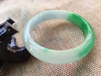 

Certified Natural Lavender Green Jadeite Jade Bangle Bracelet Handmade 55--60mm