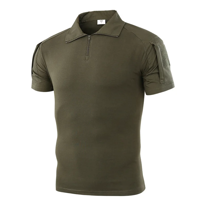 Студенческая армейская тренировочная рубашка с коротким рукавом для мужчин и женщин для спорта на открытом воздухе для кемпинга Cs Airsoft Combat Tactical Camouflage форменная футболка - Цвет: Green
