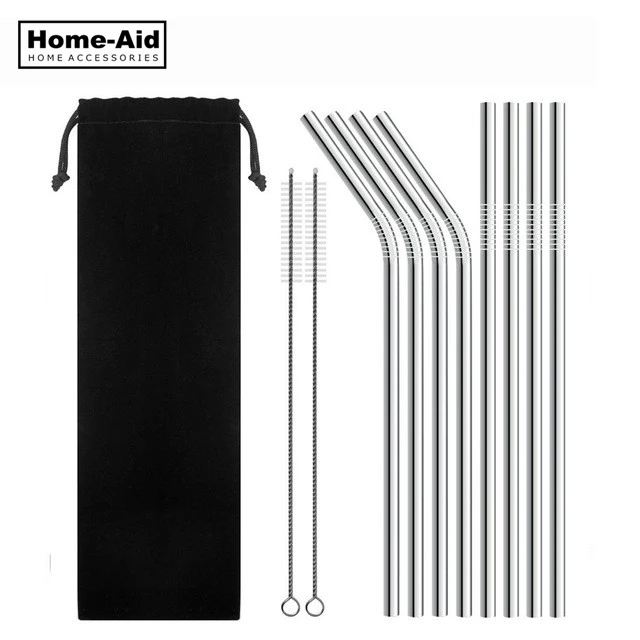 

4/8Pcs Reusable Drinking Straw High Quality 304 Stainless Steel Metal Straw with Cleaner Brush For Mugs 20/30oz