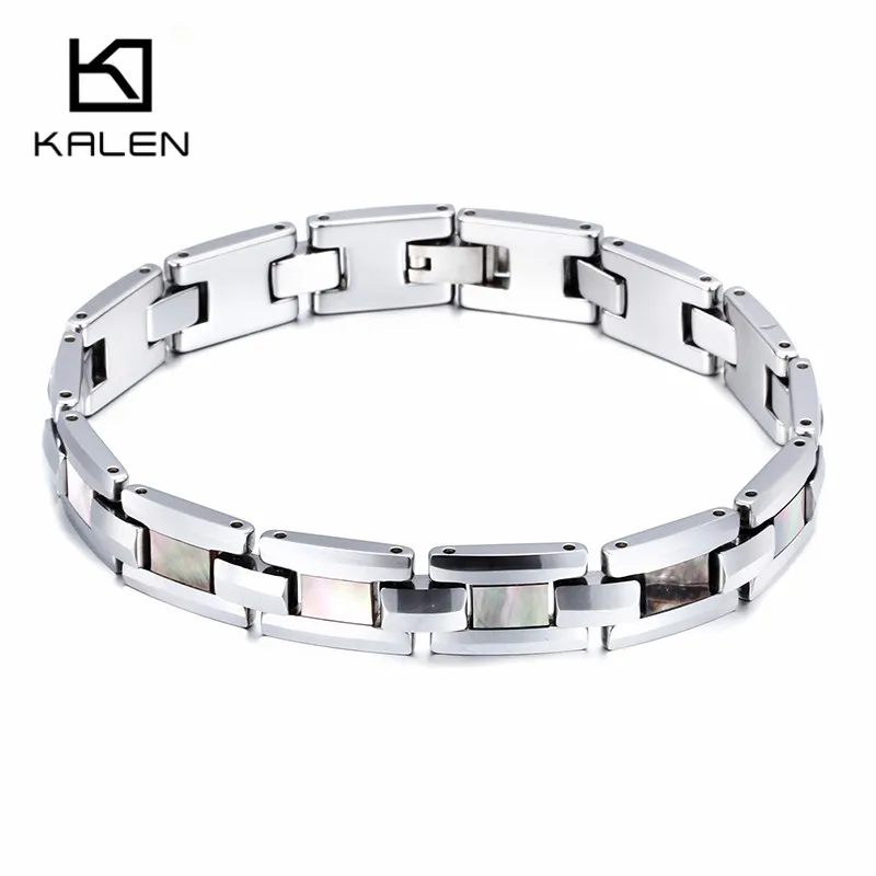 

Kalen Men's High Quality 22cm Tungsten Steel Bracelet Health Care Hologram Bracelets Unisex Fashion Link Chain Bangles