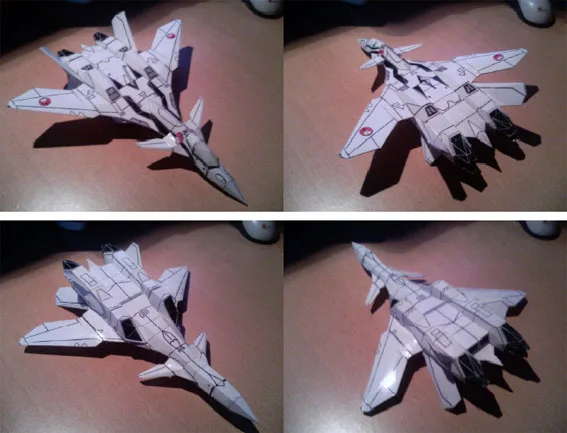 Hyperspace Fortress VF-11 Fighter Aircraft Paper ModelToy 1