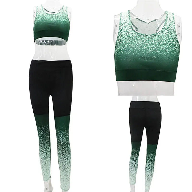 New Starry Sky Yoga Set Running Sport Suit Women Tracksuit Fitness Gym Bra+Pants Sportswear Leggings Tight Sports Clothing