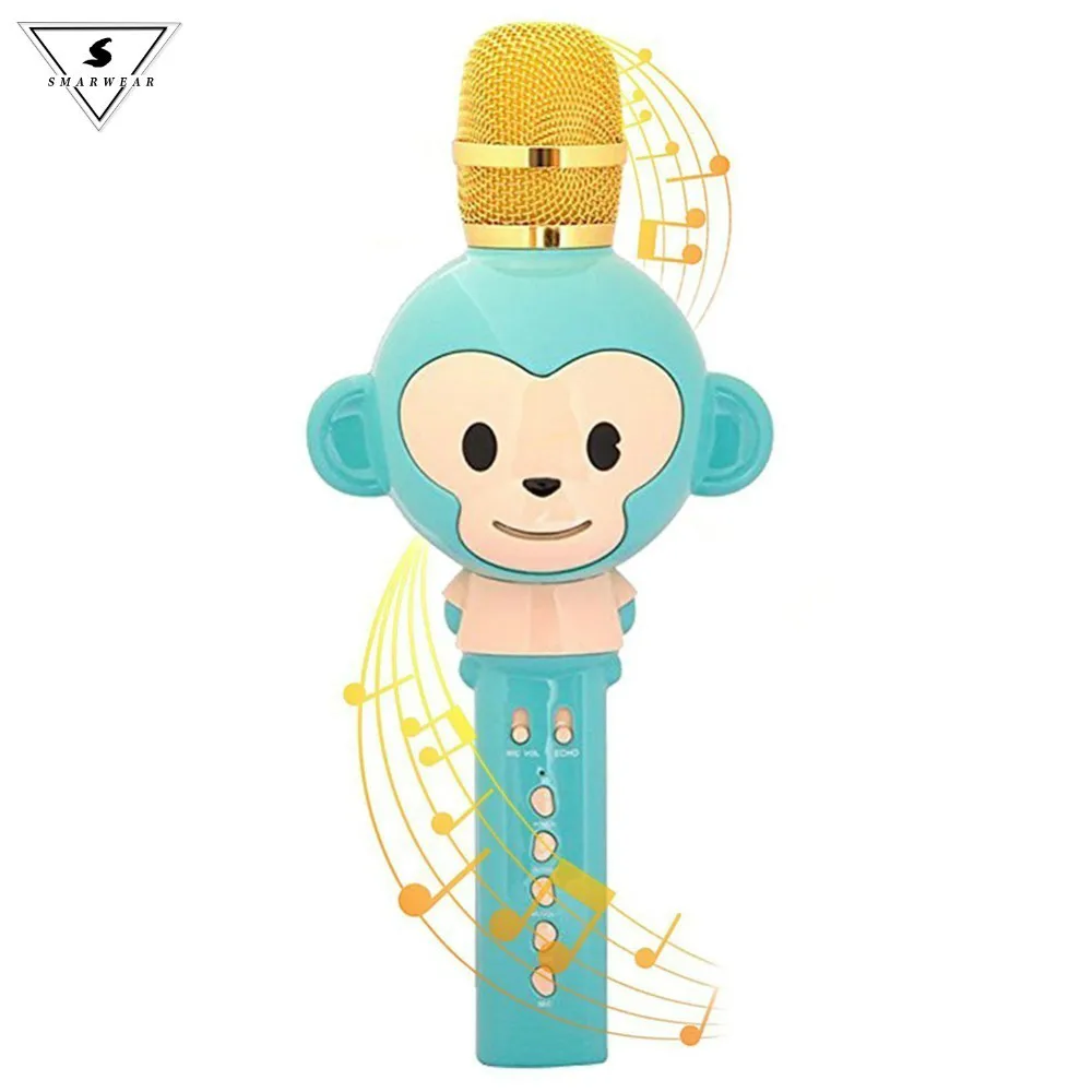 

Bluetooth Wirless Microphone Speaker Monkey Cartoon Animal Microphone 3-IN-1 MULTIFUNCTIONAL KARAOKE MICROPHONE Kids' Present