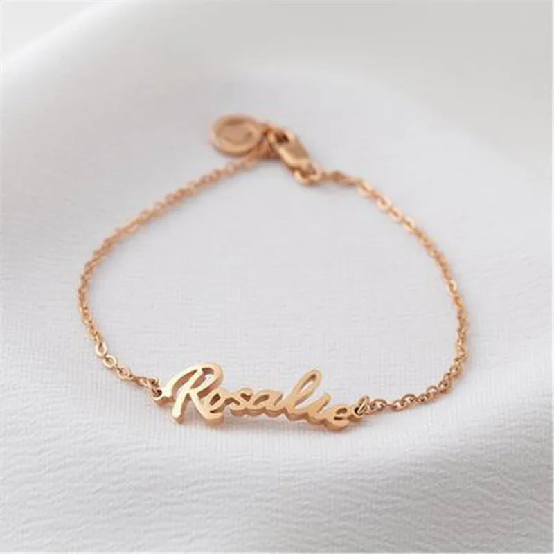 

Custom Name Bracelet for Women Girl Any Handwriting Adjustable Length Bracelets Femme Bangles Mother's Day Special Jewelry Gift