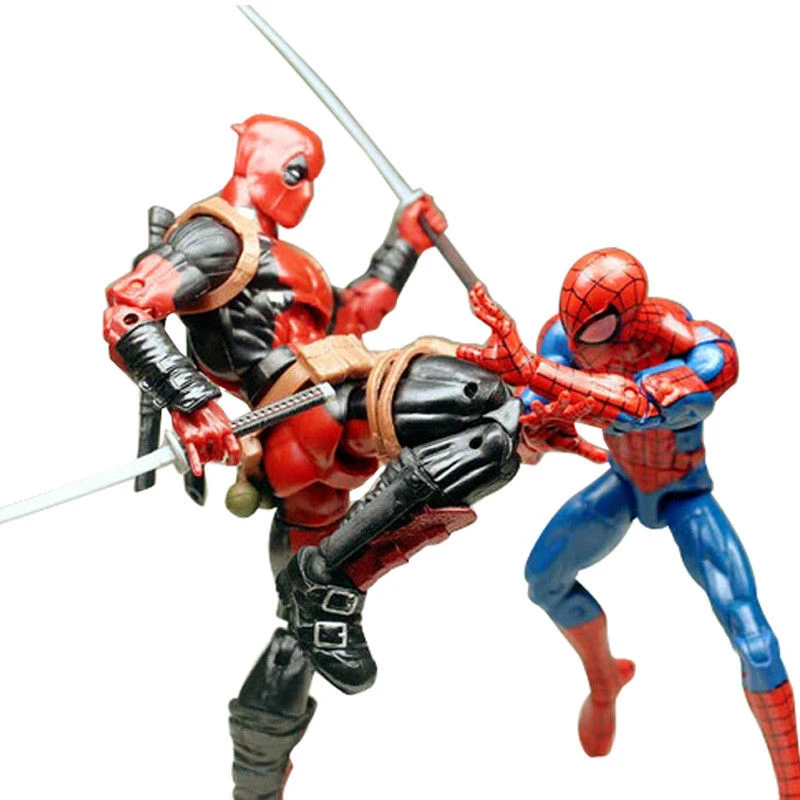 

Marvel 2pcs Deadpool And Pizza Spiderman 6 inch Action Figure Movies With Weapon Accessories No Box Gift For Kids Birthday
