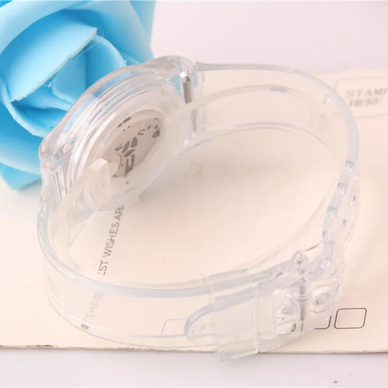 Transparent Silicone Strap Watches Women Sport Quartz Wristwatch Fashion Casual Crystal Ladies Watch Novelty Cartoon Clock
