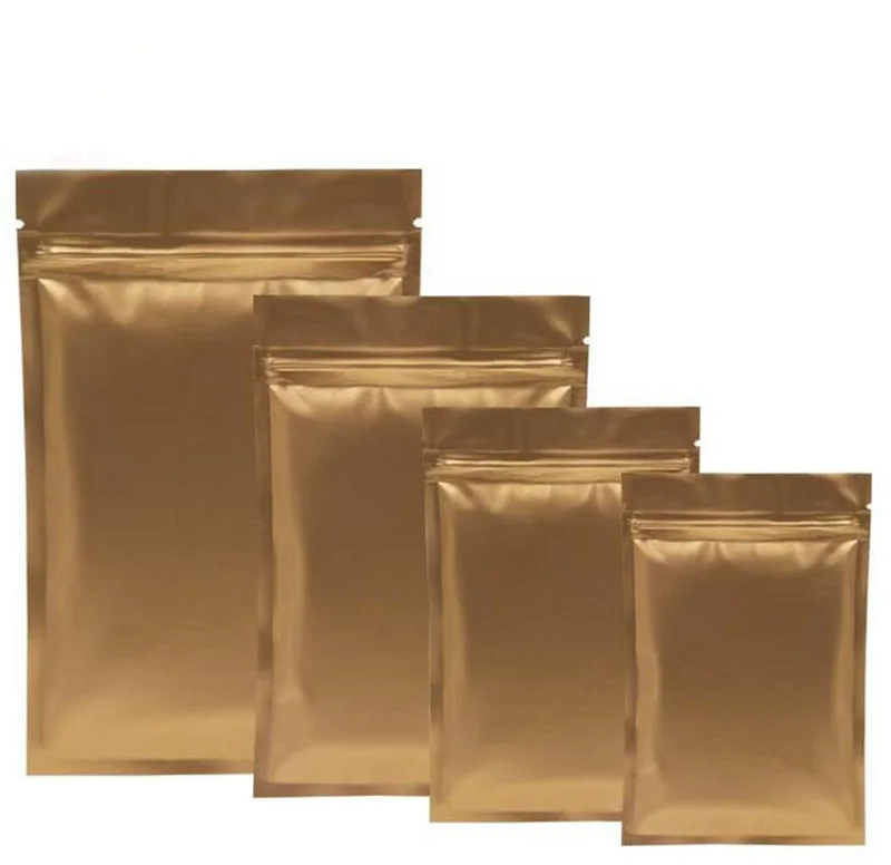 High Quality 10x15CM Heat Sealable Aluminum Foil Mylar Flat Matte Gold
