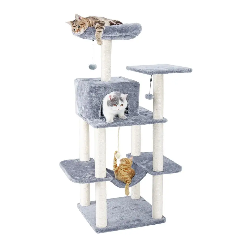 Fast Delivey Cat Tree Multilevel Cat Towers with Luxury Condos Cat Tree Tower Kitten когтеточка Condo Scratching Post