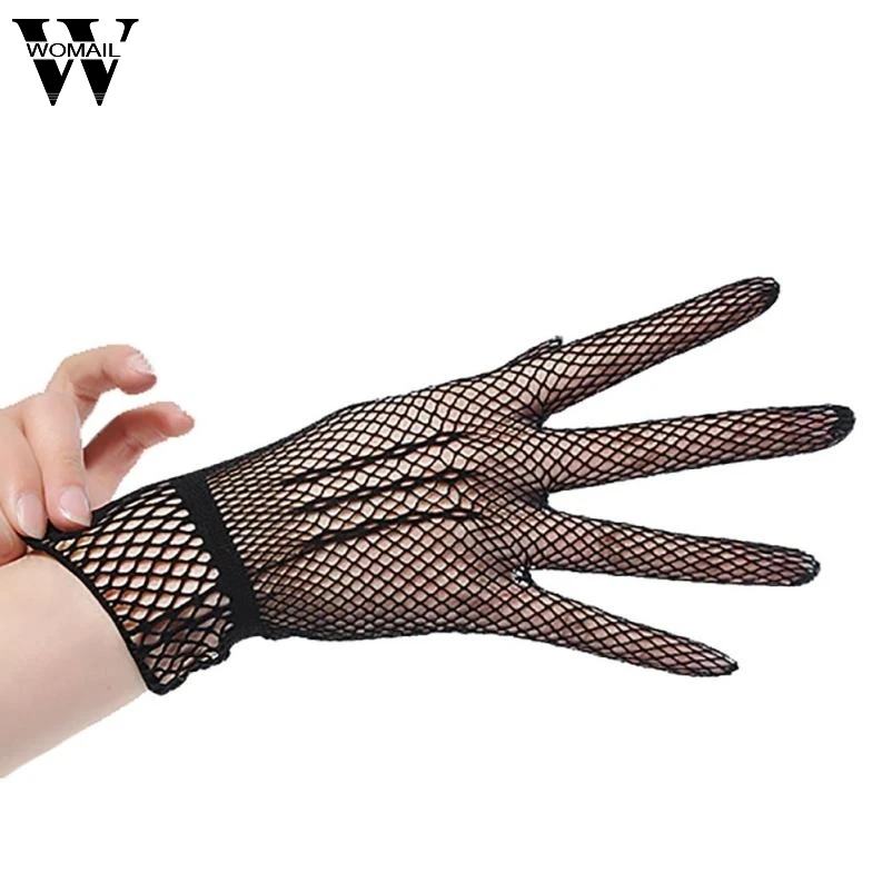 2017 Gloves Lady Disco Dance Costume Lace Fingerless Mesh