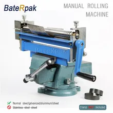 BateRpak Manual Steel Plate Rolling machine,desktop small work steel/galvanized/aluminum/sheet Bending Machine