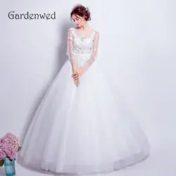 Gardenwed принцессы Свадебные и Бальные платья 2019 Белый с длинным рукавом Кружева Свадебные платья Для женщин Свадебное платье Vestido De Noiva