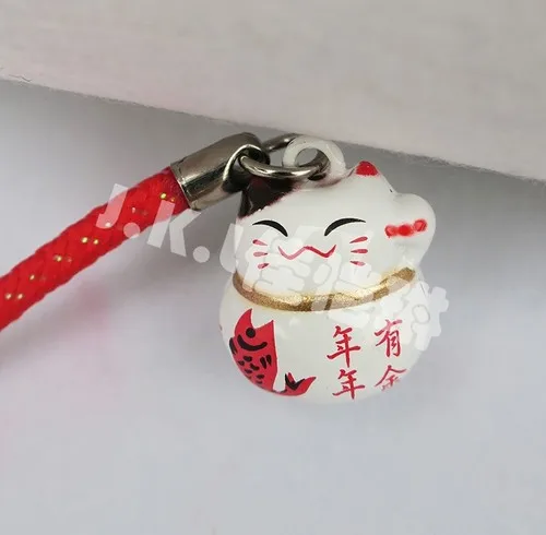 1 шт. Omamori колокольчики Кот приносящий удачу Манеки Неко Подвески Сакура китен брелок llaveros Брелок сумка с помпоном Очаровательная - Цвет: 10