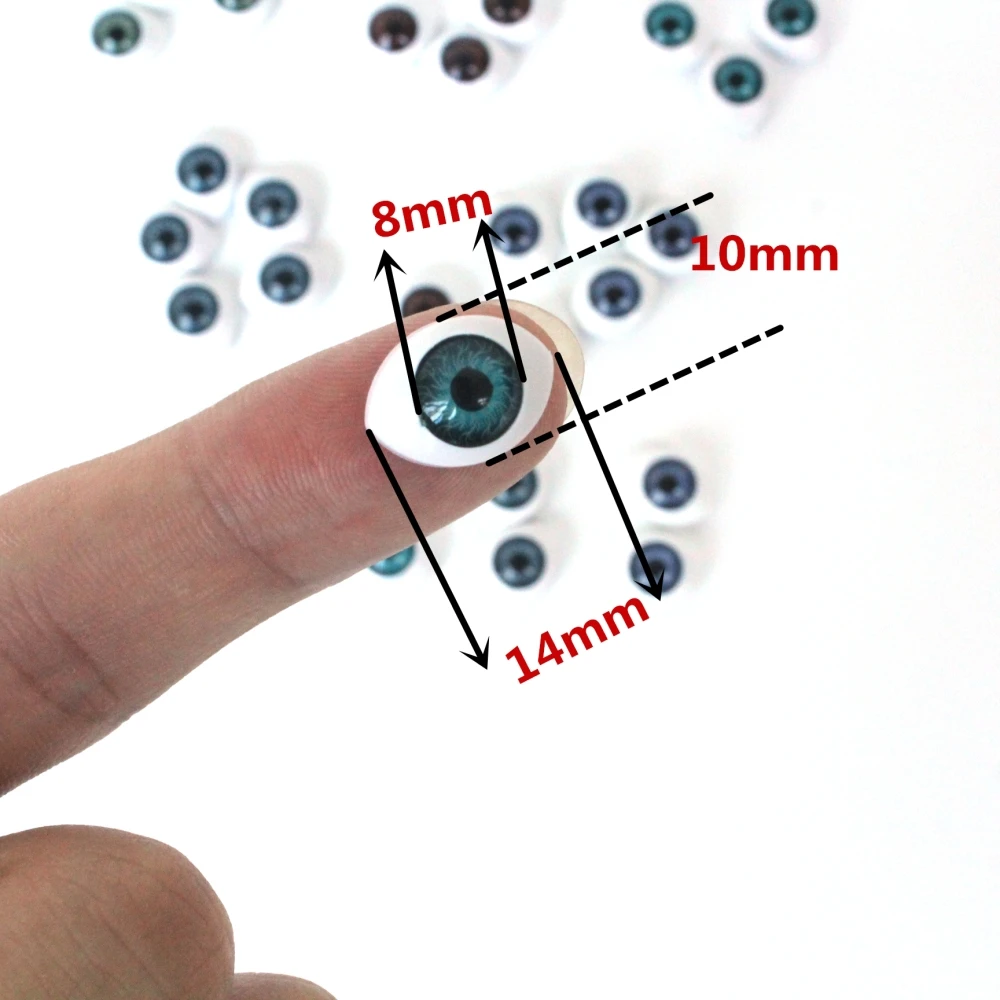 100 шт(5 цветов s) 8 мм кукольные глаза овальные акриловые глаза для DIY Кукла Медведь ремесла разноцветные пластиковые куклы Глазные яблоки для кукол детали игрушек
