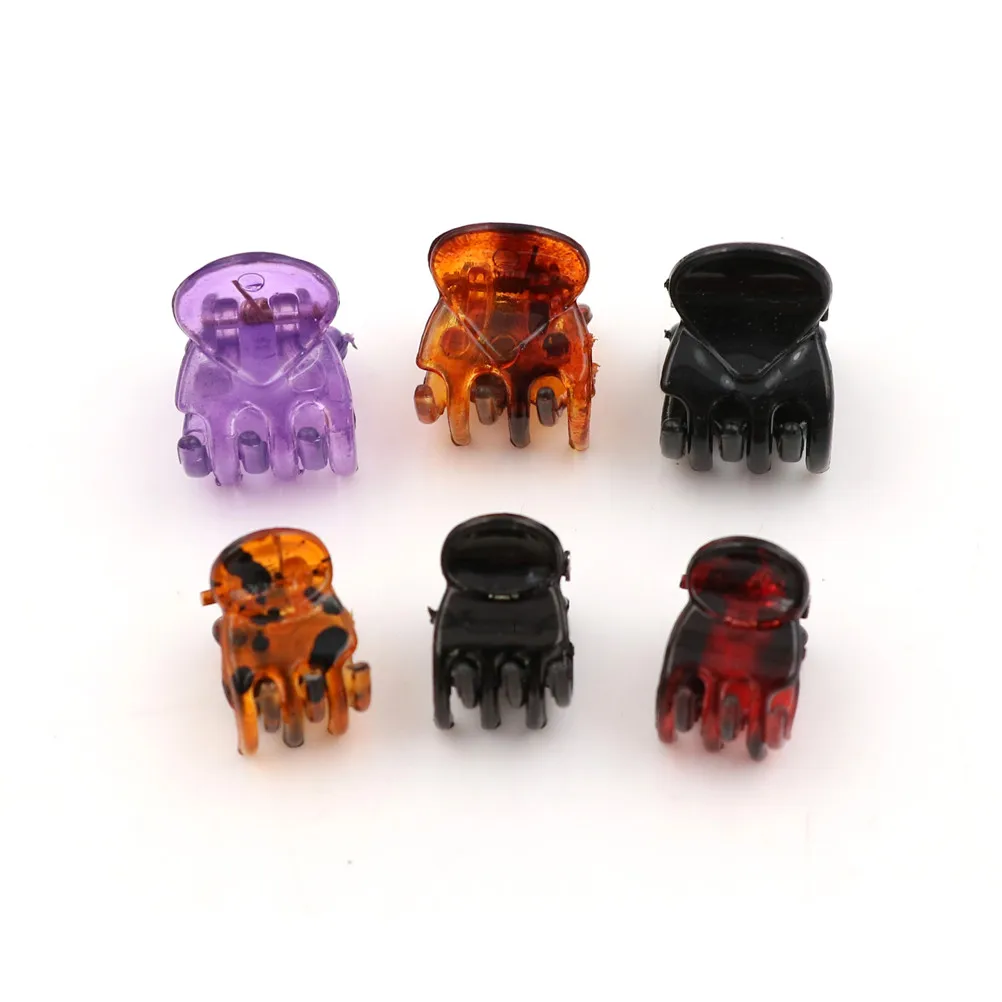 

2019 12pcs/lot Small Plastic Hair Clips Claws Mini Clamps Fashion Girls Crab Hair Claw Gifts HOT !