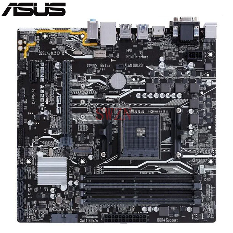 

original New Desktop motherboard For ASUS PRIME A320M-A A320 Socket AM4 4*DDR4 support 64G 6*SATA III 2*M.2 Micro ATX