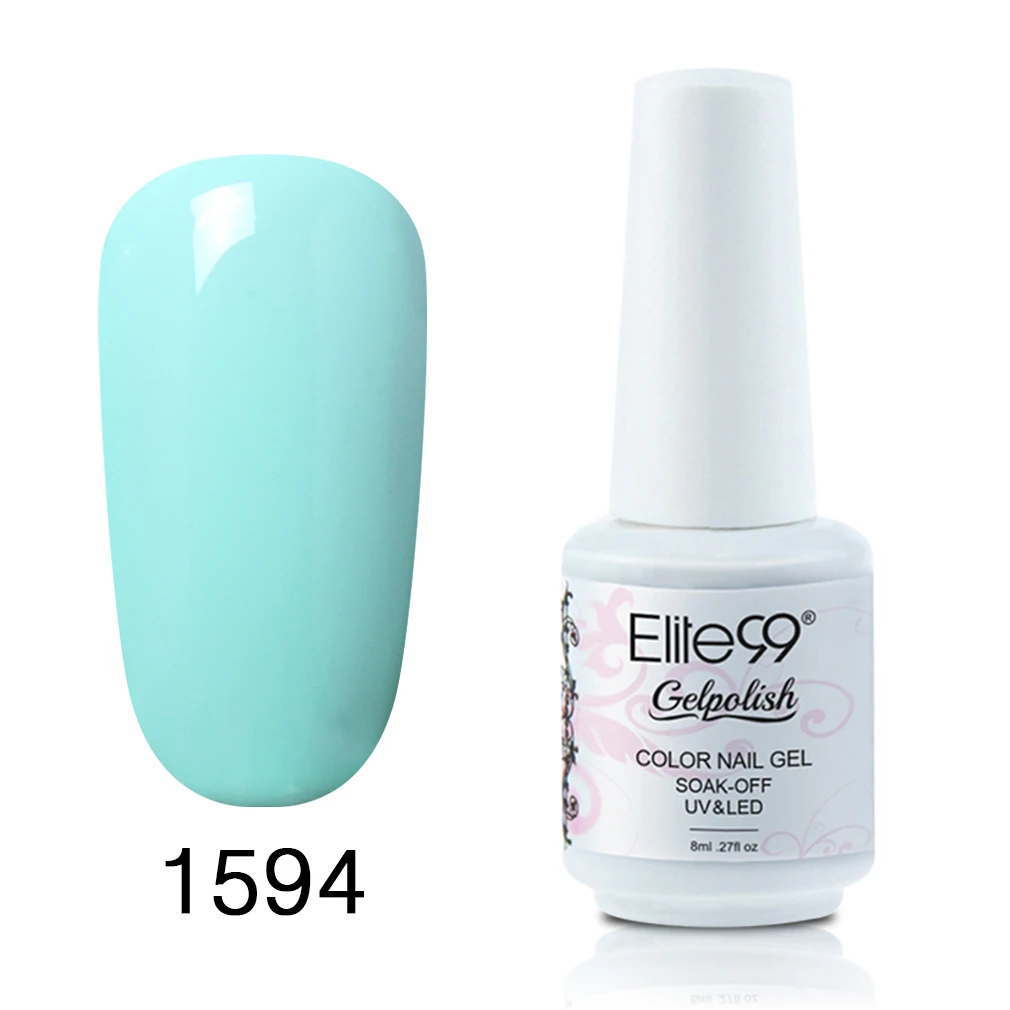 Elite99 Гель-лак UV Vernis полуперманентный праймер верхнее покрытие 8 мл полигель лак для ногтей маникюрный гель лак для ногтей - Цвет: 1594