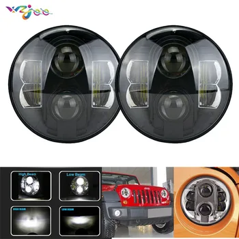 

2PCS 80W LED Auto headlight 7'' Round led headlight led Driving light Head lamp for Jeep Wrangler 07-15 Hummer H1 H2AM Gen