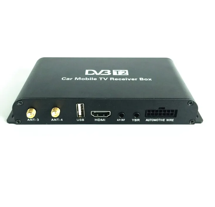 Автомобильный DVB-T2 H.265 4 антенны 4 мобильность чип 180-200 км/ч DVB T2 H.265 ТВ приемник HD 1080P ТВ тюнер коробка DVBT2 H265