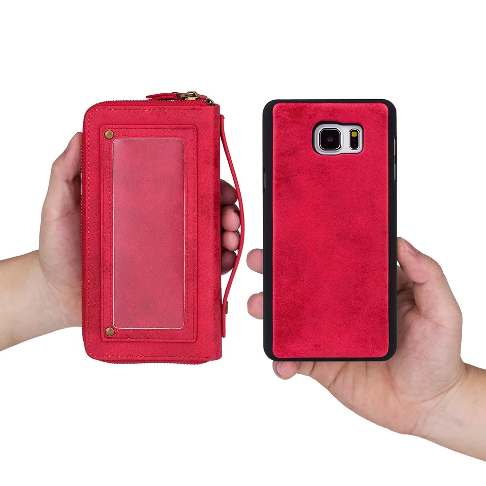 

For Samsung Note5 Case PU Leather Zipper Handbag Wallet Stand Holder Multi-functional Phone Case Cover For Samsung Note3 Note4