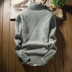 2018 Nueva Moda Clásico Color Sólido Suéter de Cuello Alto Hombres Invierno Grueso Cálido Suéter Hombres Slim Fit Pull Homme 2018 Nueva Moda Clásico Color Sólido Suéter de Cuello Alto Hombres Invierno Grueso Cálido Suéter Hombres Slim Fit Pull Homme